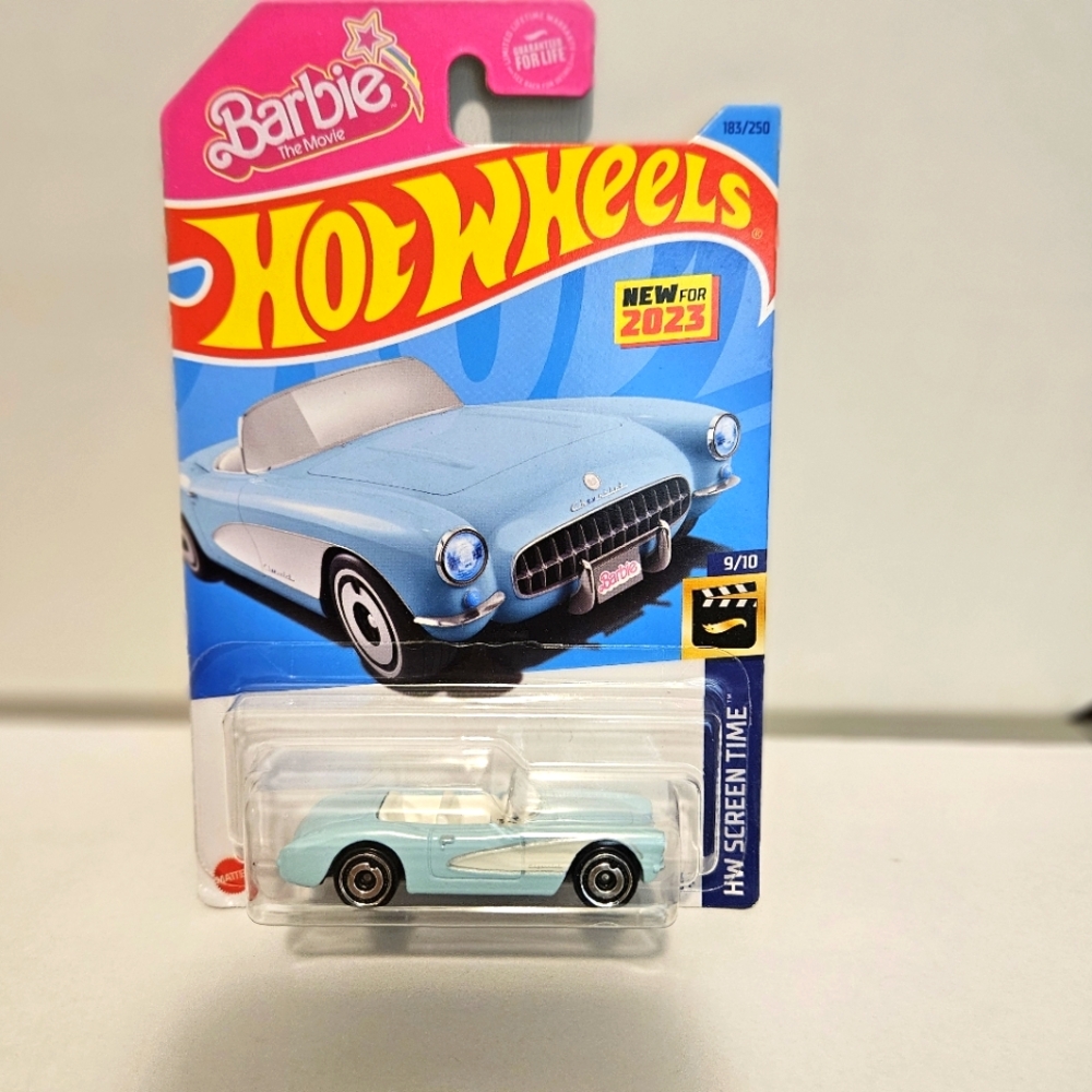 Hot Wheels Barbie Movie Blue Corvette.